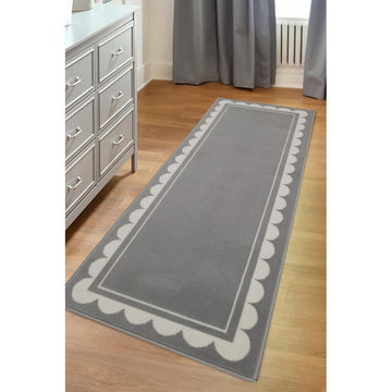 Maestro Scallop Grey Runner-Melrose-Rug Love - The Most Loved Rug Store
